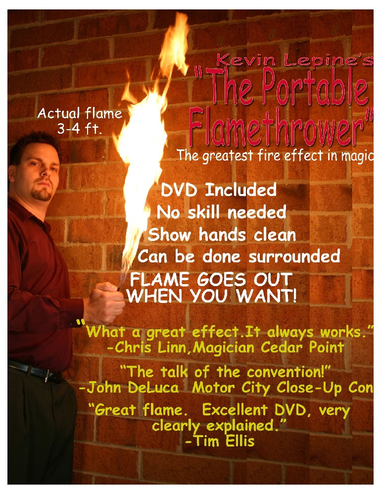 [129][stage magic, video]Portable Flame Thrower by Kevin Lepine